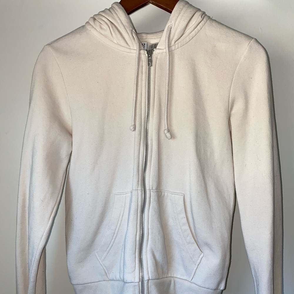 Cream zip up hooded jacket!